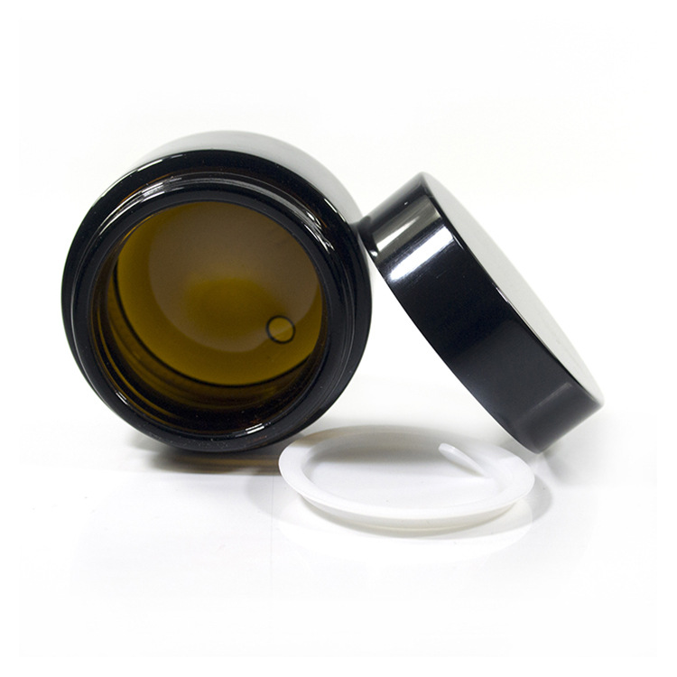 15g 30g amber glass jars cosmetic cream with gold cap essential oil bottle glass bottle skincare packaging