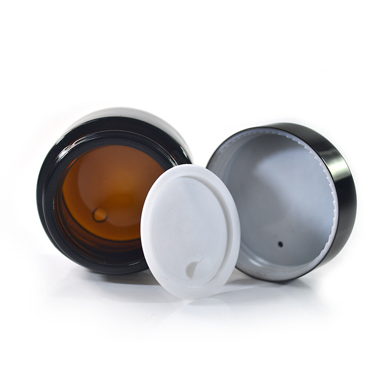 15g 30g amber glass jars cosmetic cream with gold cap essential oil bottle glass bottle skincare packaging