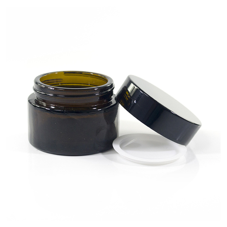 15g 30g amber glass jars cosmetic cream with gold cap essential oil bottle glass bottle skincare packaging