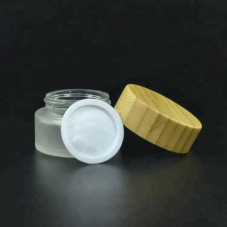 15g 30g bamboo cosmetic cream glass jars with bamboo lid