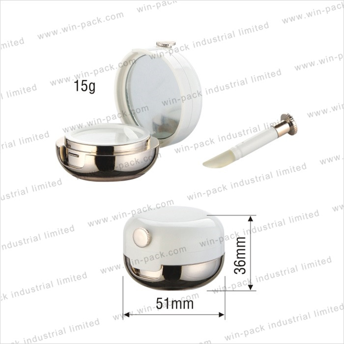 15g 30g milk white double wall acrylic cream jar cosmetic container with mirror cap
