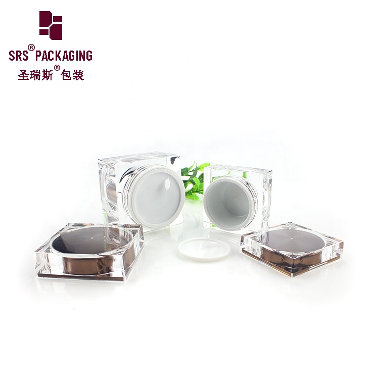 15g 50g 80g square shape cosmetic acrylic face care fancy cream jar