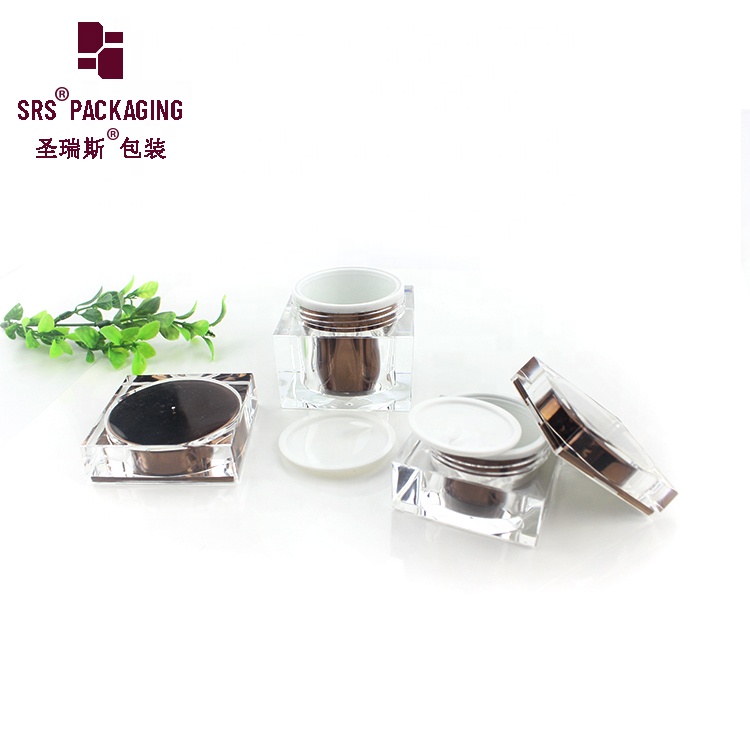 15g 50g 80g square shape cosmetic acrylic face care fancy cream jar