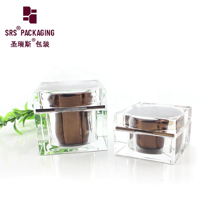 15g 50g 80g square shape cosmetic acrylic face care fancy cream jar