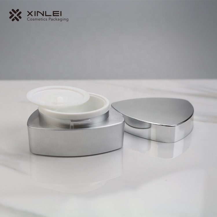 15g Acrylic cream jars triangle shape plastic jar with beautiful decoration,best price for cosmetic packaging
