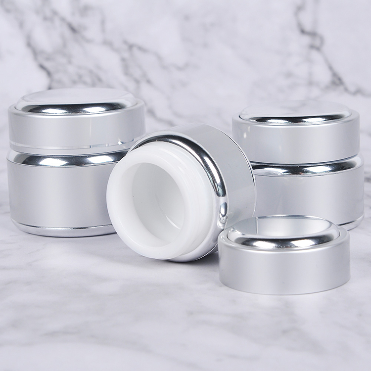 15g Cosmetics Luxury Container Cosmetic Products Jars Cream Glass Skin Care Cream Metal Standard Export Carton Packing Aluminum
