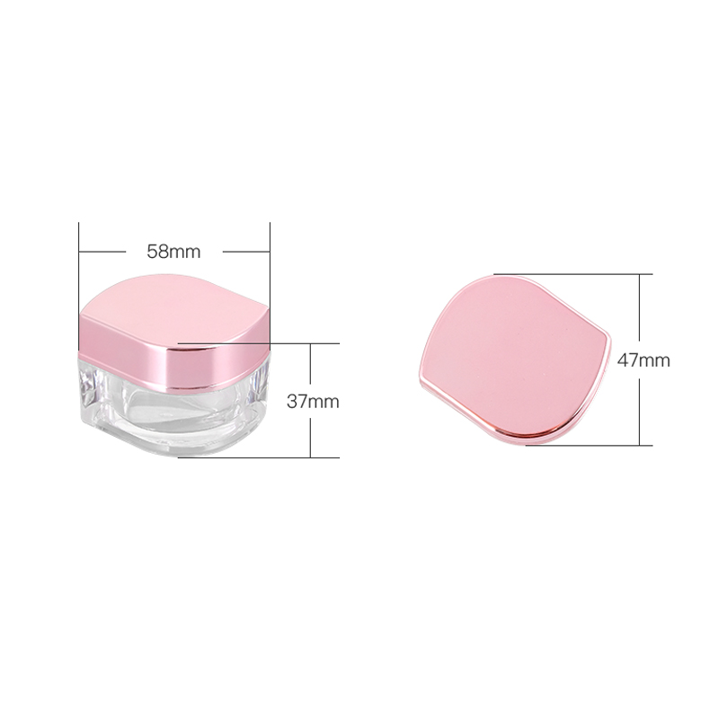 15g Customized Leaf Shape Empty PS Pink Clear Plastic Jars Cosmetic Acrylic Container Cream Jar