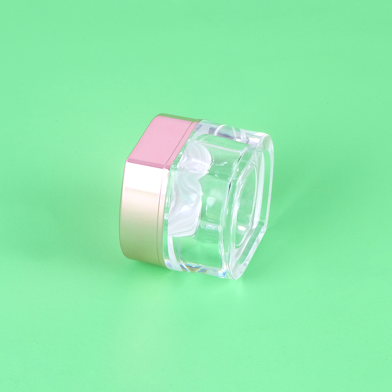 15g Customized Leaf Shape Empty PS Pink Clear Plastic Jars Cosmetic Acrylic Container Cream Jar