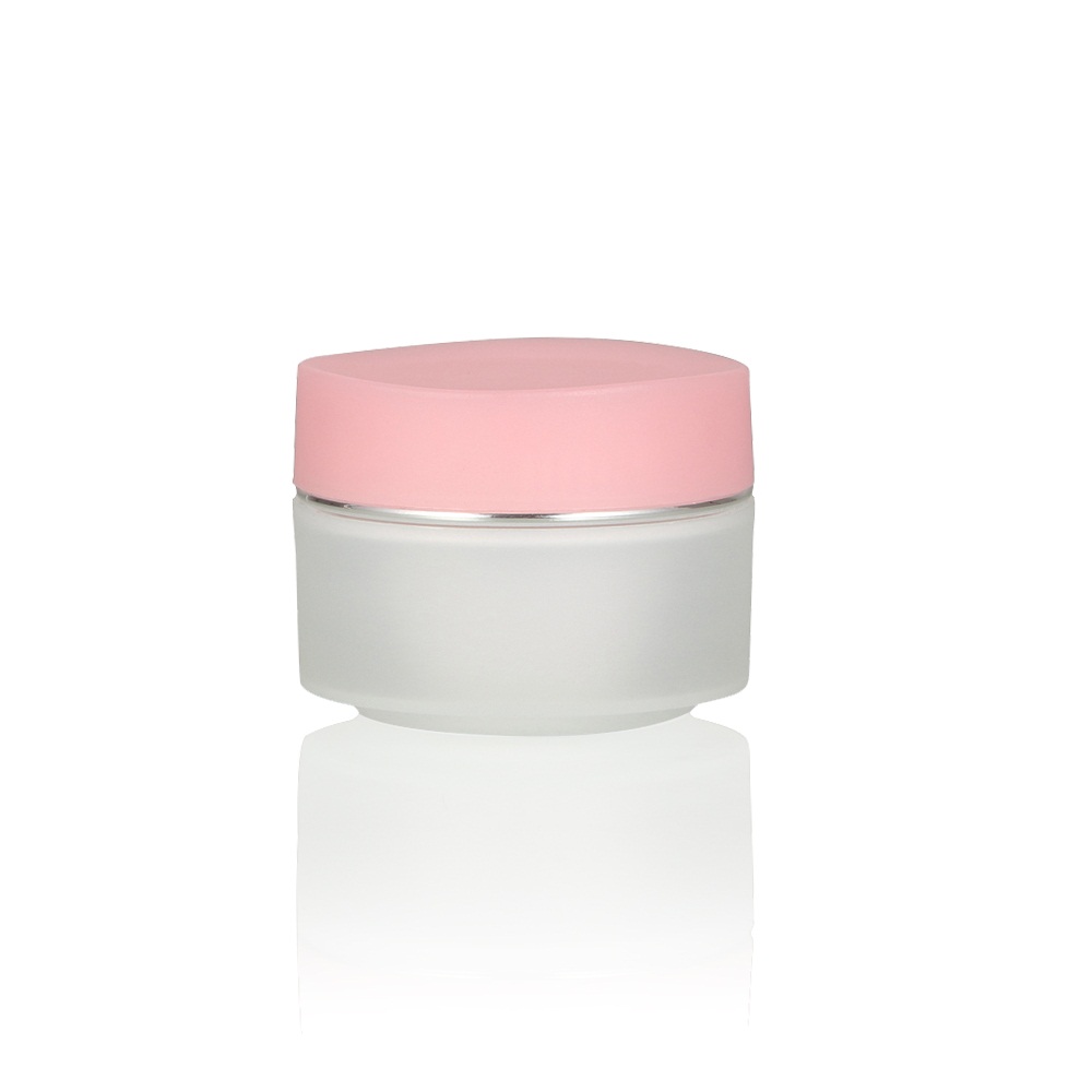 15g Erosted White Black Clear PP Double Wall Cream Jar with Pink Lid 50G cosmetic pp jar