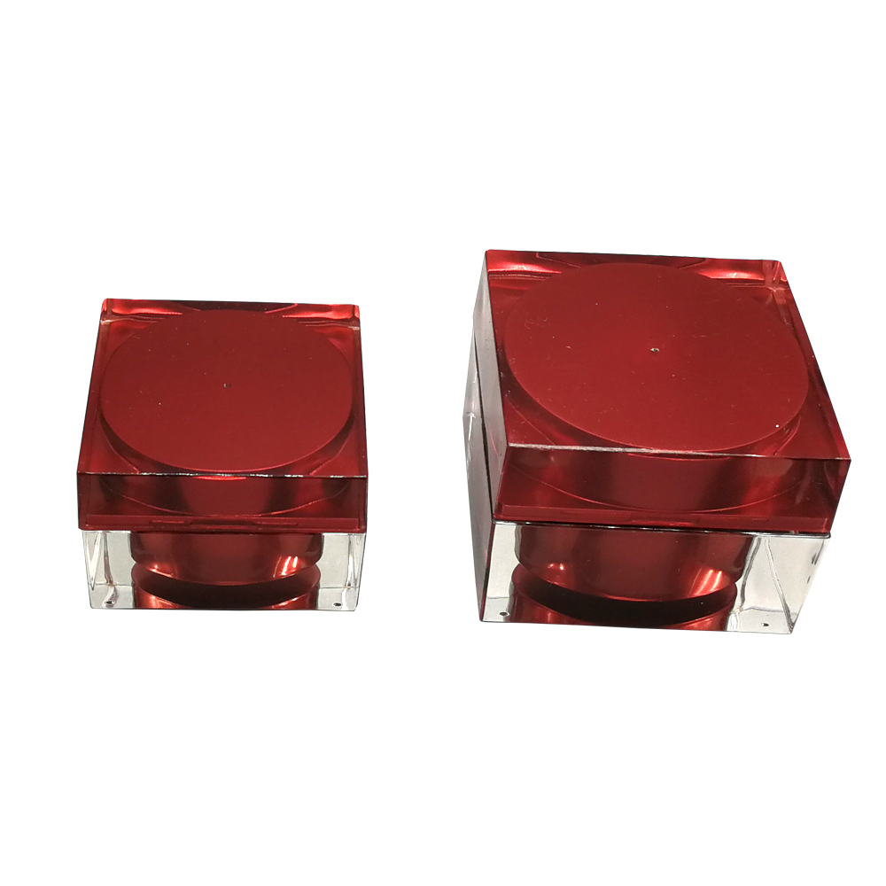 15g Fancy Acrylic Black Square Cosmetic Cream Jar