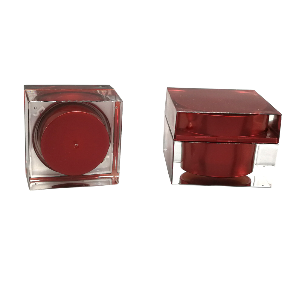 15g Fancy Acrylic Black Square Cosmetic Cream Jar