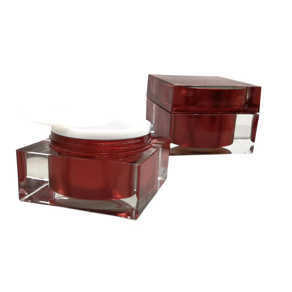 15g Fancy Acrylic Black Square Cosmetic Cream Jar