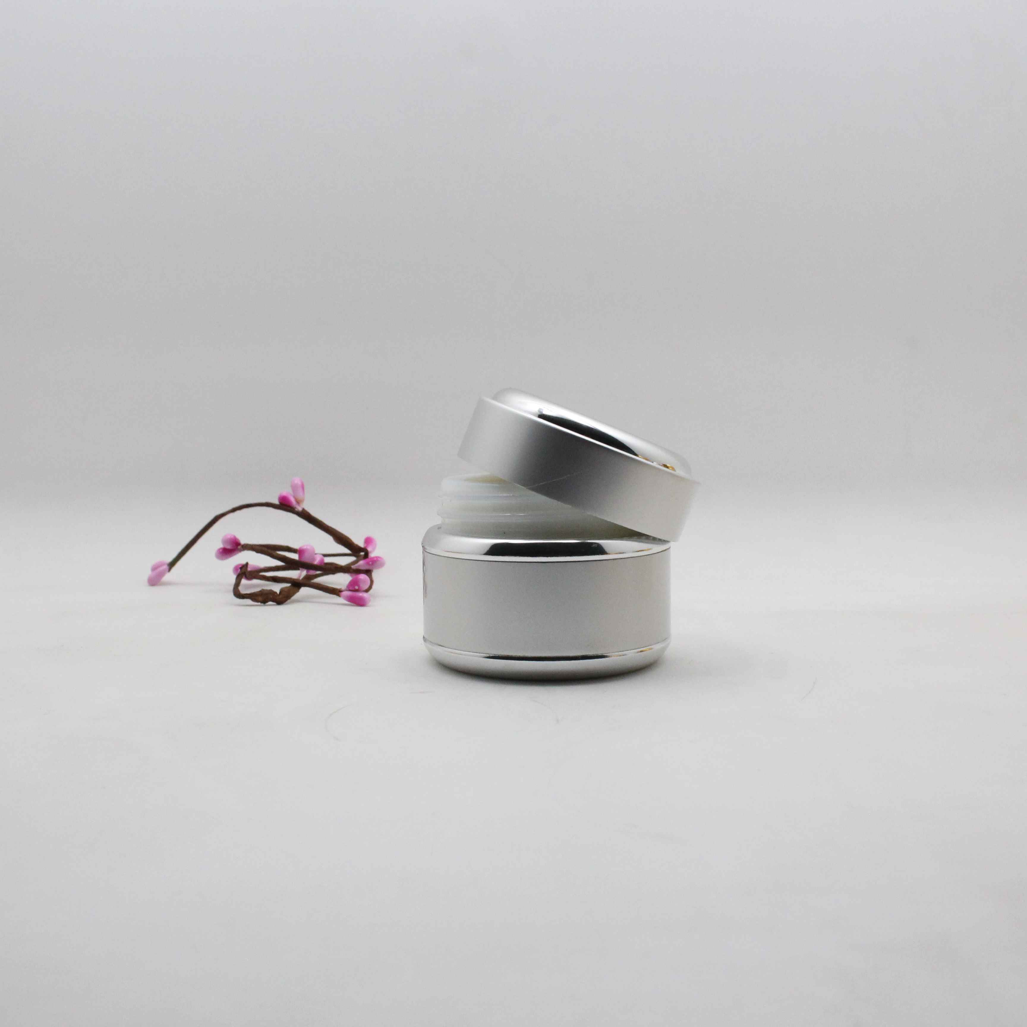 15g Fancy elegant glass inner face lotion cream Small cosmetic aluminum jar eco cosmetic jar