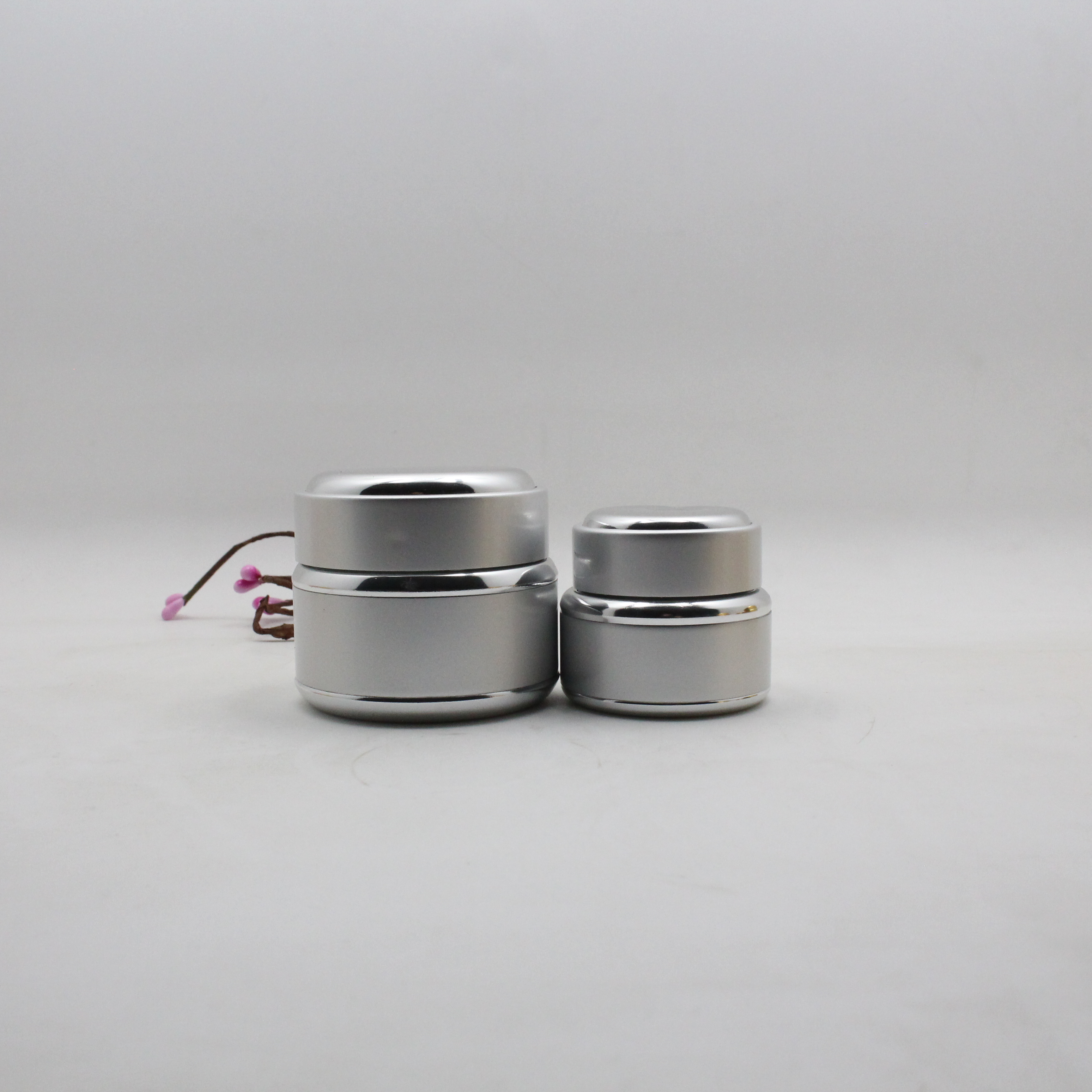 15g Fancy elegant glass inner face lotion cream Small cosmetic aluminum jar eco cosmetic jar