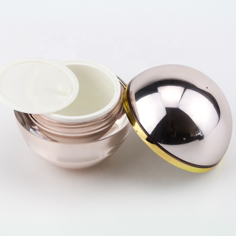 15g Gold ball small jars cosmetics empty container clear plastic jar with division compartment