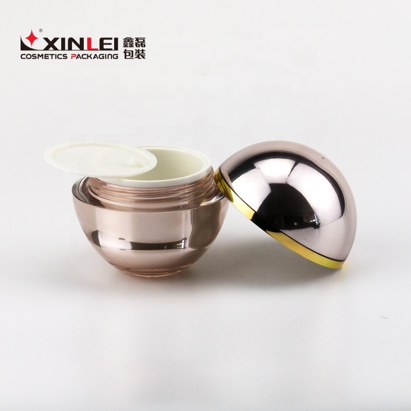 15g Gold ball small jars cosmetics empty container clear plastic jar with division compartment