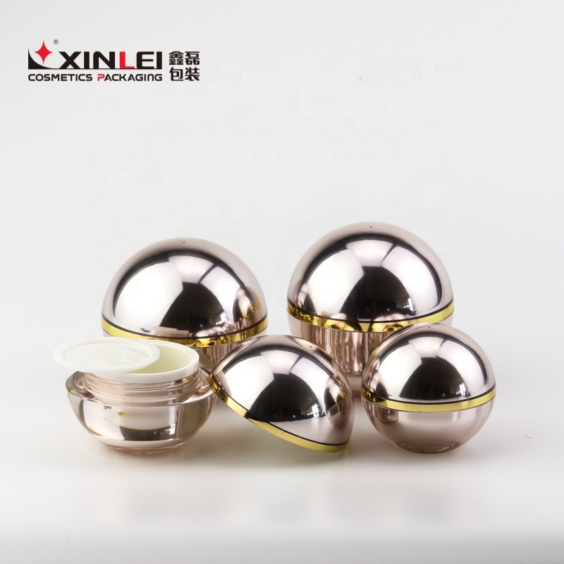 15g Gold ball small jars cosmetics empty container clear plastic jar with division compartment