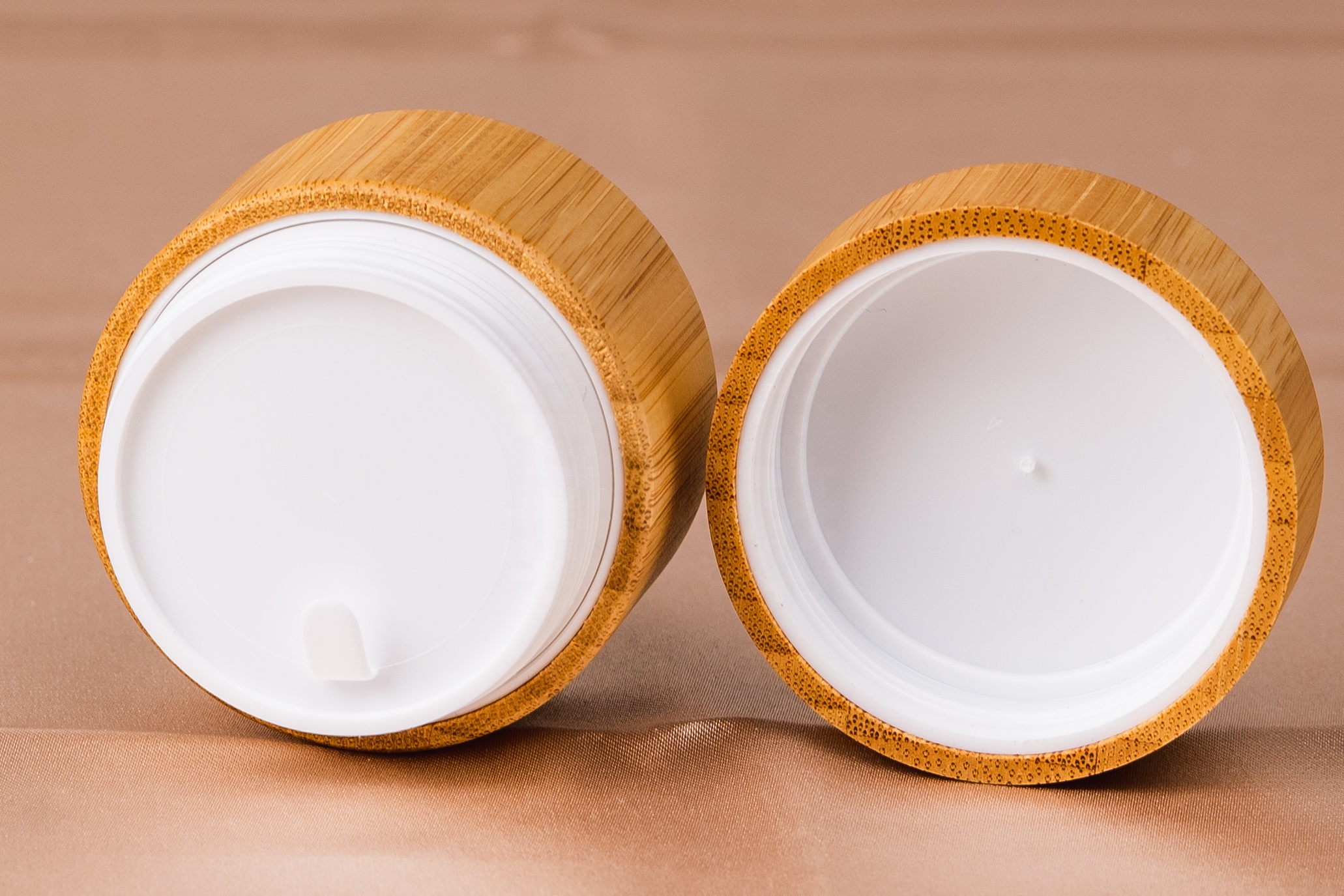 15g Green bamboo lid frosted glass jar cream bottle contains bamboo cream jar airless bottle