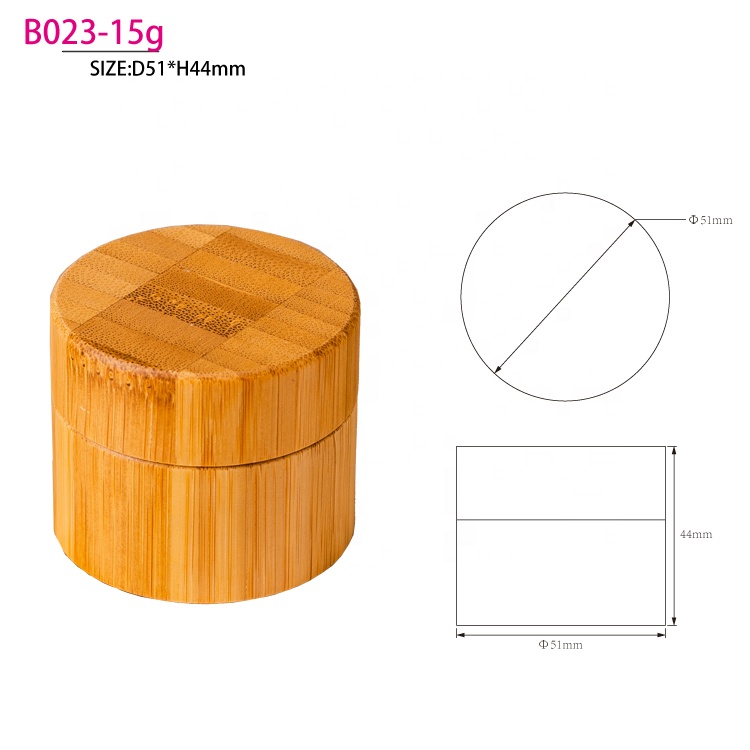 15g Green bamboo lid frosted glass jar cream bottle contains bamboo cream jar airless bottle