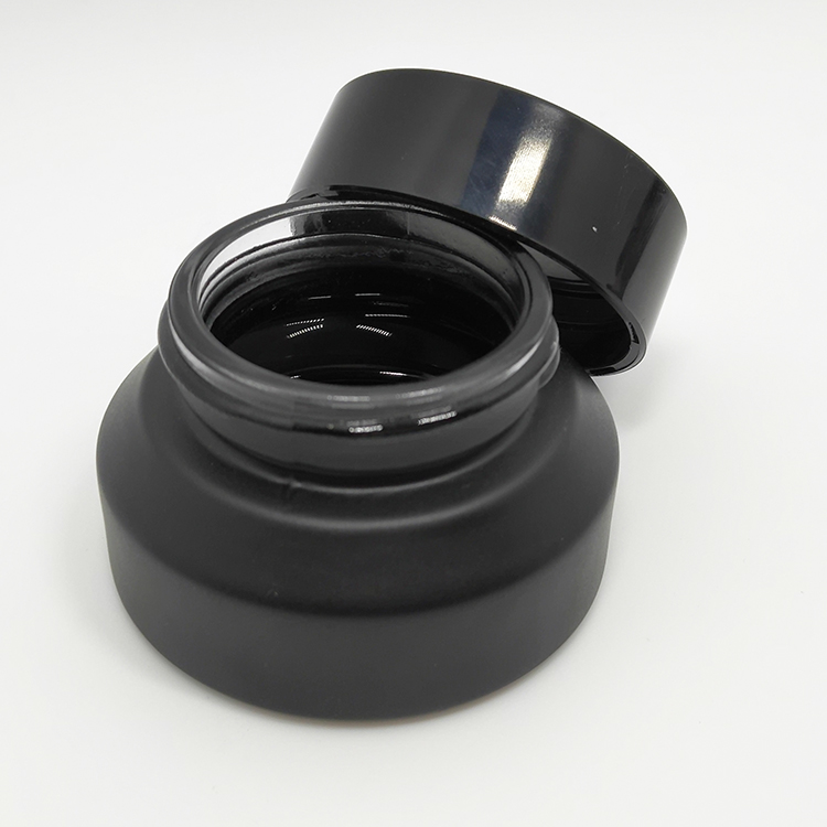 15g Luxury Cosmetic Cream Slanted Oblique Shoulder Packaging Empty Glass Jar With Pp Black Lid