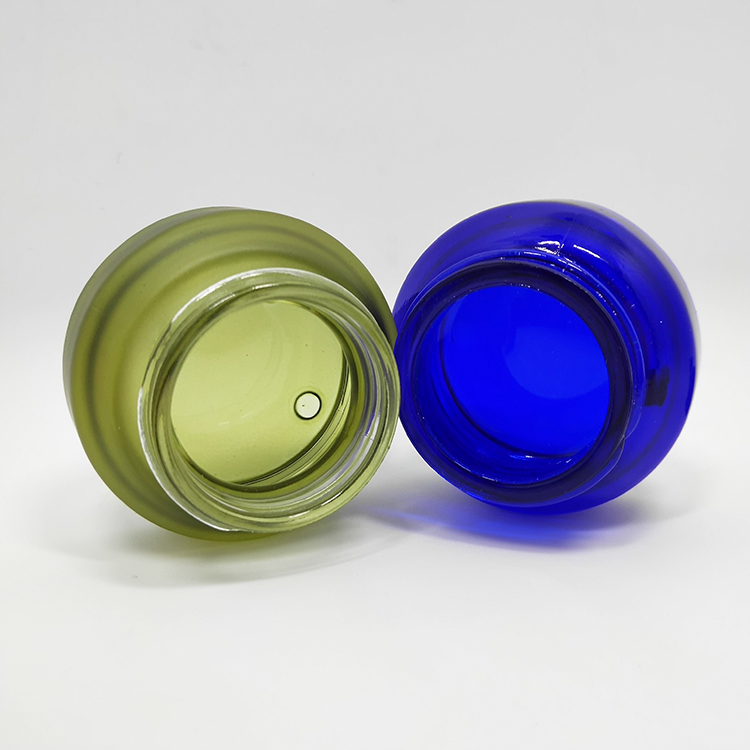 15g Luxury Cosmetic Cream Slanted Oblique Shoulder Packaging Empty Glass Jar With Pp Black Lid