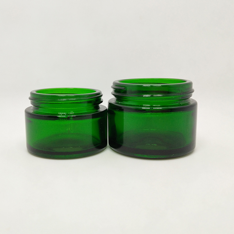 15g Luxury Cosmetic Cream Slanted Oblique Shoulder Packaging Empty Glass Jar With Pp Black Lid