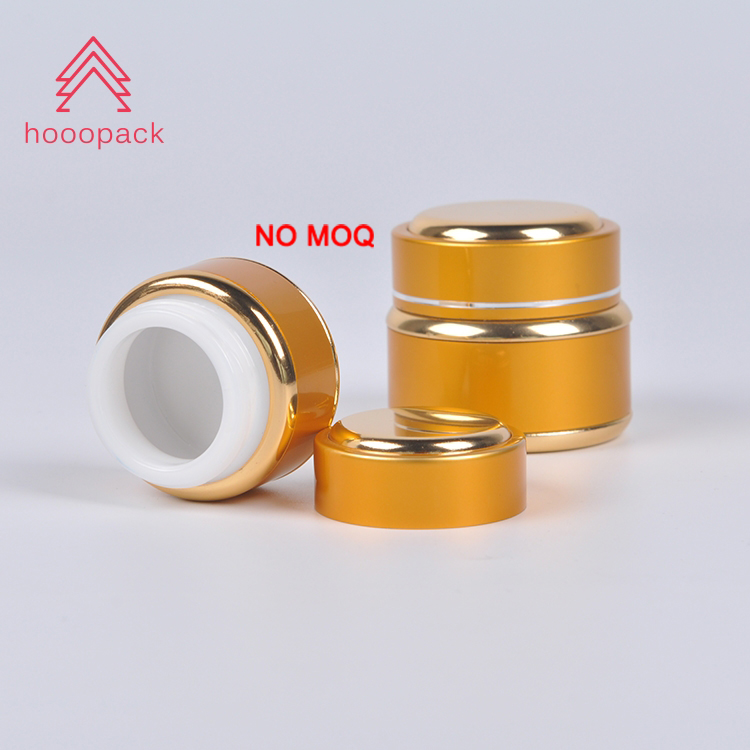 15g Luxury Stackable Packaging Containers Gold Aluminum Cosmetic Jar