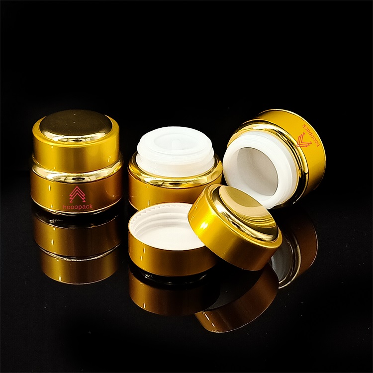15g Luxury Stackable Packaging Containers Gold Aluminum Cosmetic Jar