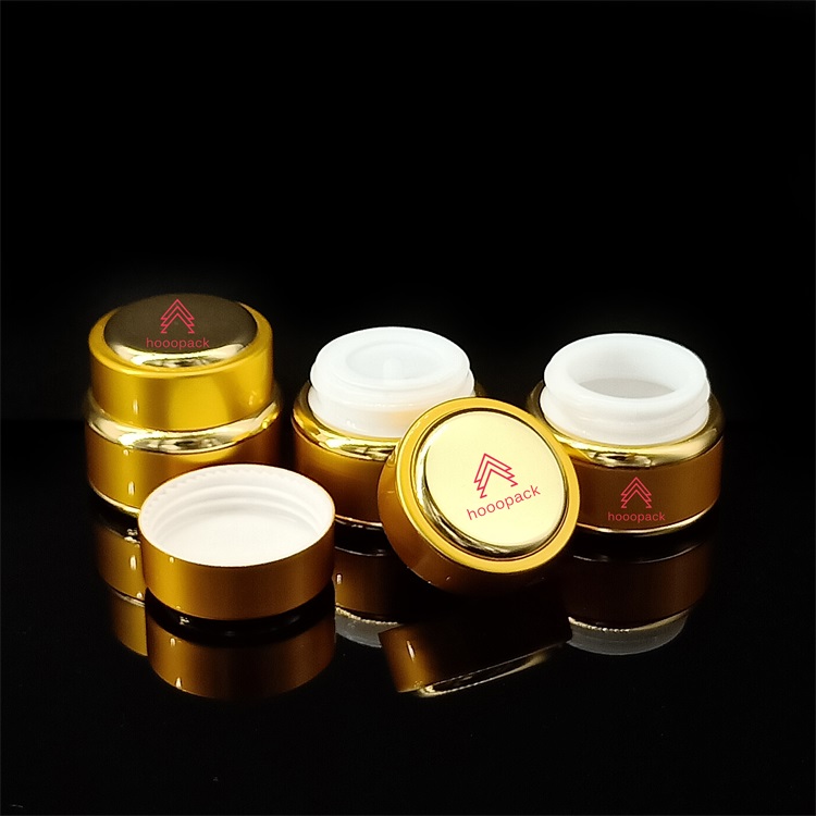15g Luxury Stackable Packaging Containers Gold Aluminum Cosmetic Jar