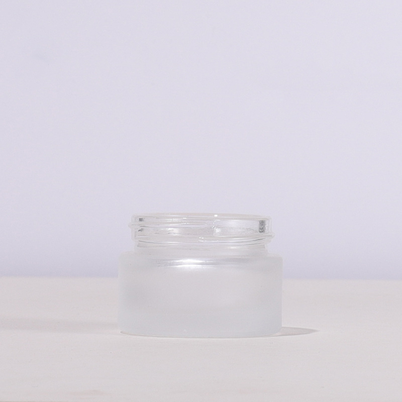 15g Matte Clear Bottle Glass Face Cream White Jars Wood Grain Cover Glasses Box