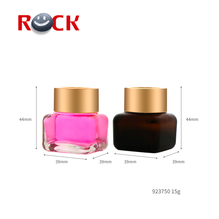 15g Mini square luxury packaging glass face cream jars