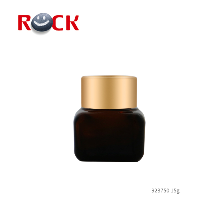 15g Mini square luxury packaging glass face cream jars