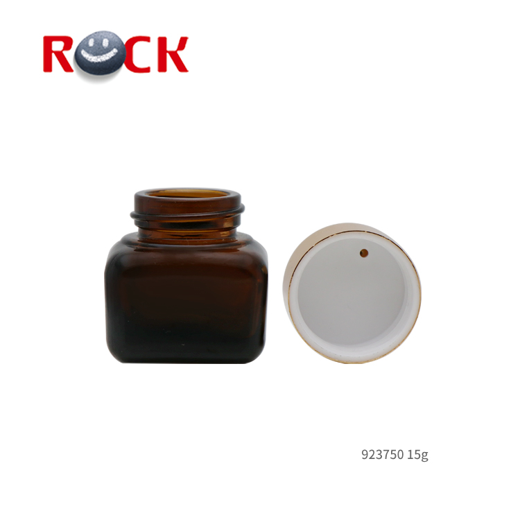 15g Mini square luxury packaging glass face cream jars
