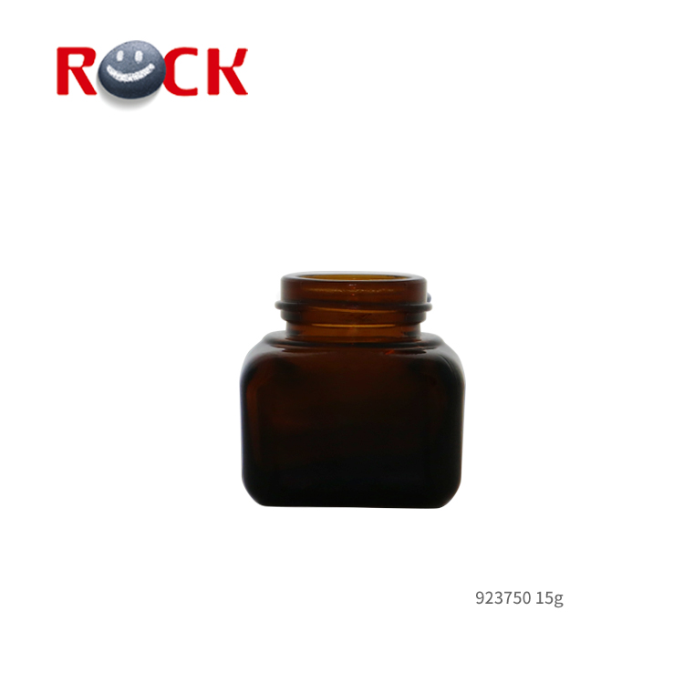 15g Mini square luxury packaging glass face cream jars