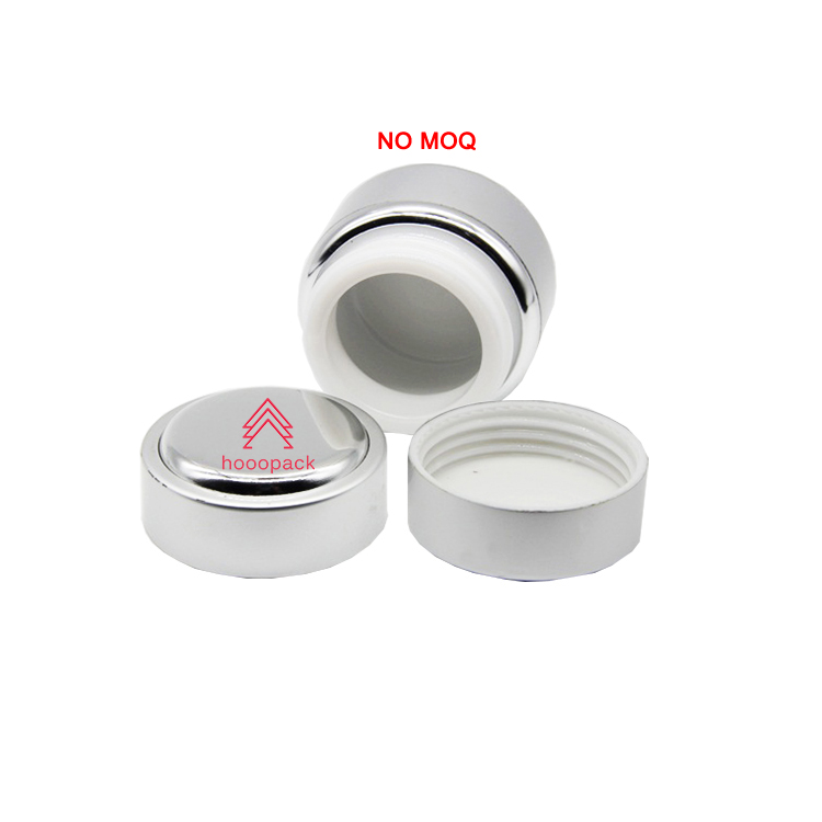 15g Natural Silver Color Aluminum Empty Cosmetic Glass Packaging Face Cream Jar