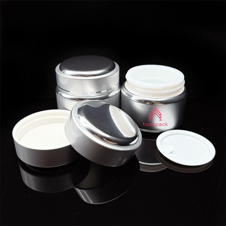 15g Natural Silver Color Aluminum Empty Cosmetic Glass Packaging Face Cream Jar