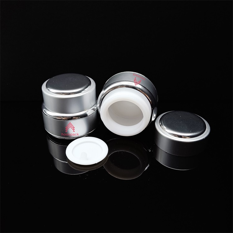 15g Natural Silver Color Aluminum Empty Cosmetic Glass Packaging Face Cream Jar