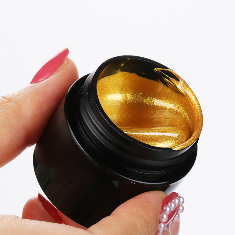 15g New Nail UV Gel Polish Container Black Nail Art Glue Jar