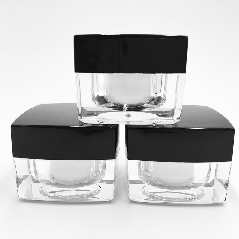 15g New Small Black Bottle Press Cream Bottle Acrylic Square Bottle