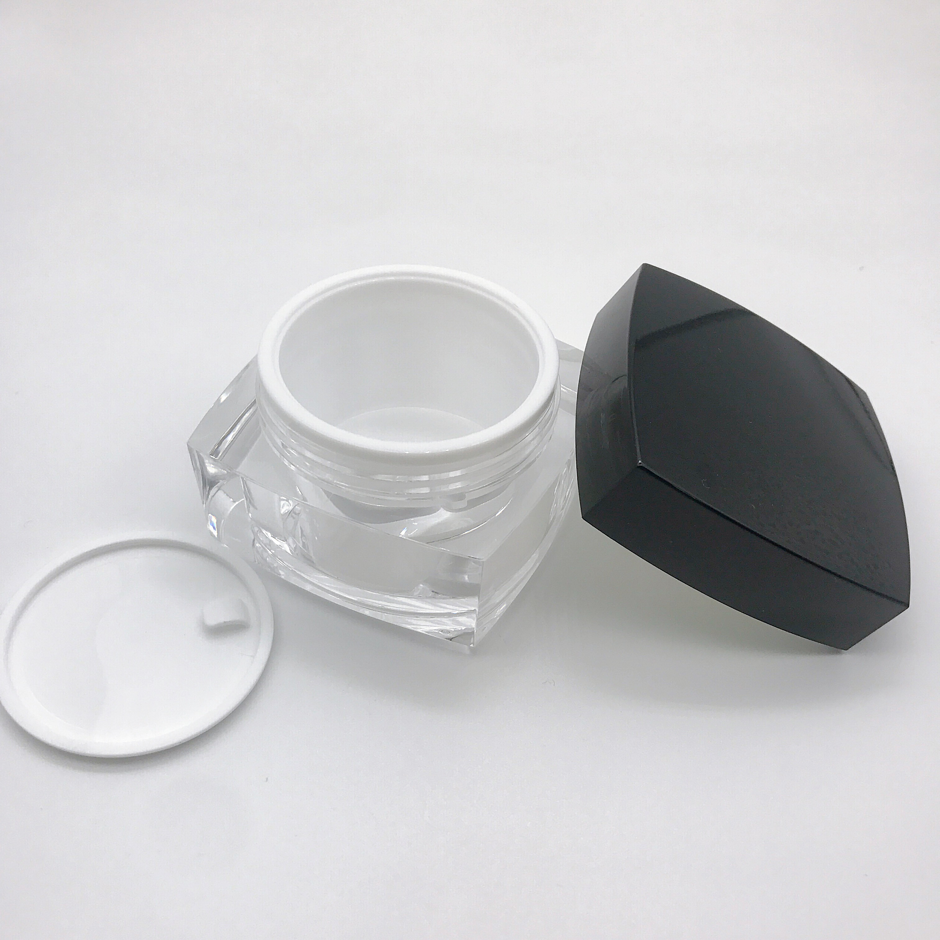 15g New Small Black Bottle Press Cream Bottle Acrylic Square Bottle