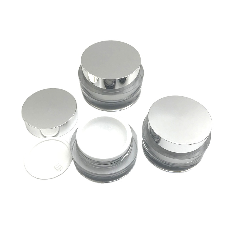 15g Small mirror cover straight round acrylic cream jar