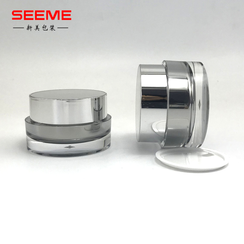 15g Small mirror cover straight round acrylic cream jar
