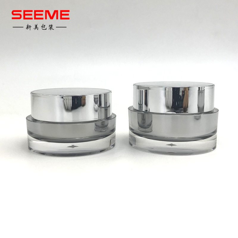 15g Small mirror cover straight round acrylic cream jar