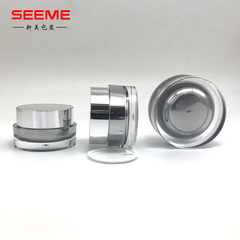15g Small mirror cover straight round acrylic cream jar