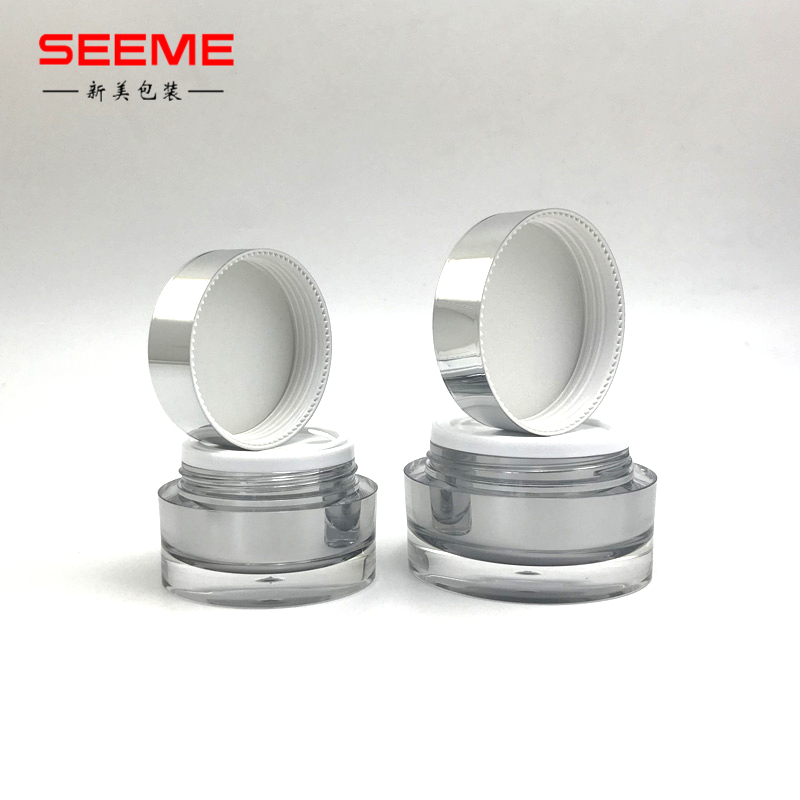 15g Small mirror cover straight round acrylic cream jar