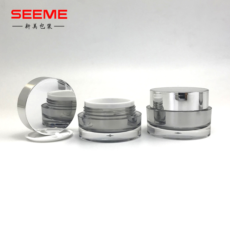 15g Small mirror cover straight round acrylic cream jar