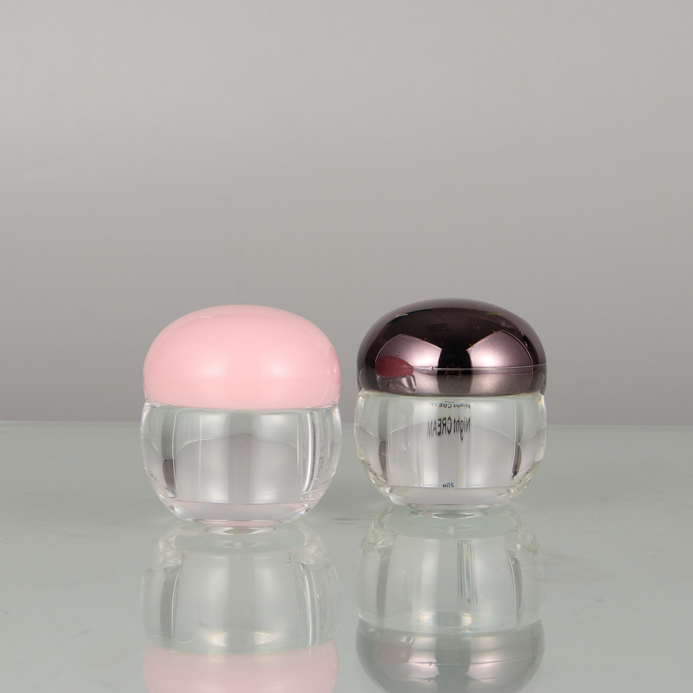 15g Wholesale Luxury Ball Shape Acrylic Cream Jar with Pink Purple Cap