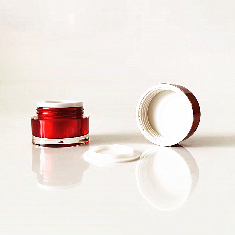 15g Wine red straight round bottle Face Cream jar cream packaging plastic containers can print logo