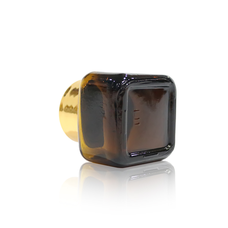15g amber glass cream jar with gold cap