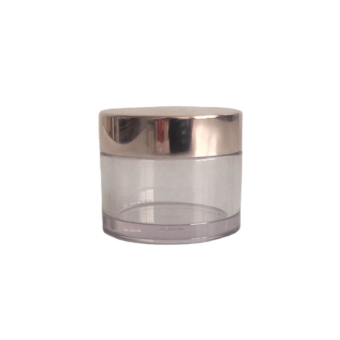 15g clear plastic round cosmetic skin care petg jar rose gold lid
